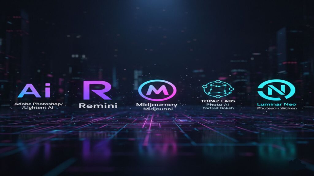 أفضل تطبيقات الذكاء الاصطناعي للصور 2025: Adobe Photoshop، Remini، Midjourney، Topaz Labs، Luminar Neo