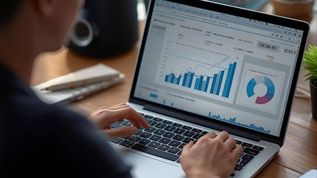شخص يقوم باداء التحليل المالي
