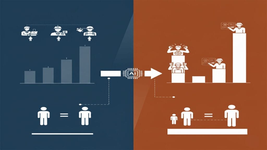 صورة توضح كيف يغير الذكاء الاصطناعي هيكل الرواتب والفجوات الاجتماعية