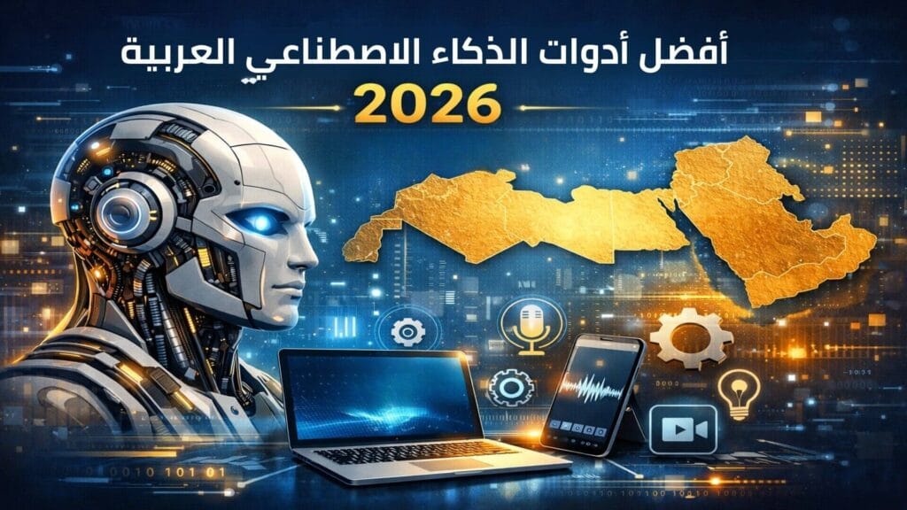 صورة لخريطة الوطن العرب مدموجة باستايل الذكاء الاصطناعي