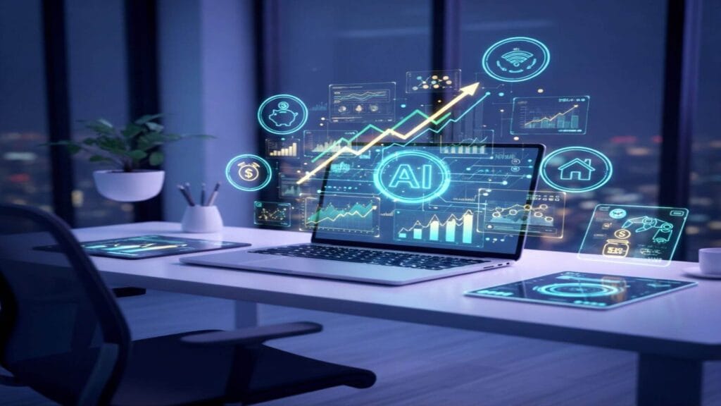 شخص يفوم بالاستثمار في أسهم أو صناديق شركات الذكاء الاصطناعي