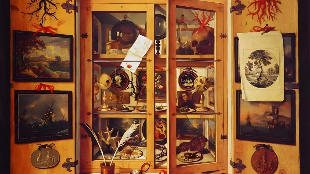 صورة توضح غرف العجائب التي كان يقوم النبلاء الأوربيين قديما بتجميع بها أغرب المقتنيات