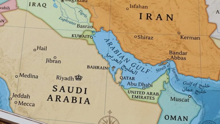 خريطة الخليج العربي والدول المطلة عليه